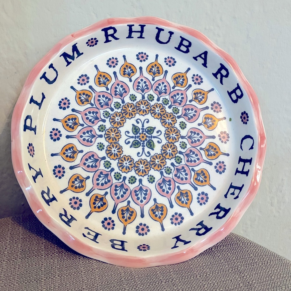 Pink and Blue Pie Dish